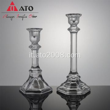 Candestichi di candele trasparenti in vetro Candlesticks